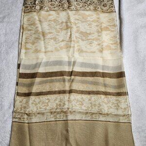 Scarf/Wrap Made in Italy Champagne/Gold/Cream Pattern